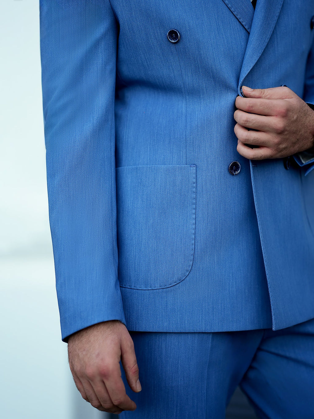 Blue Double Breasted Suit 2-Piece