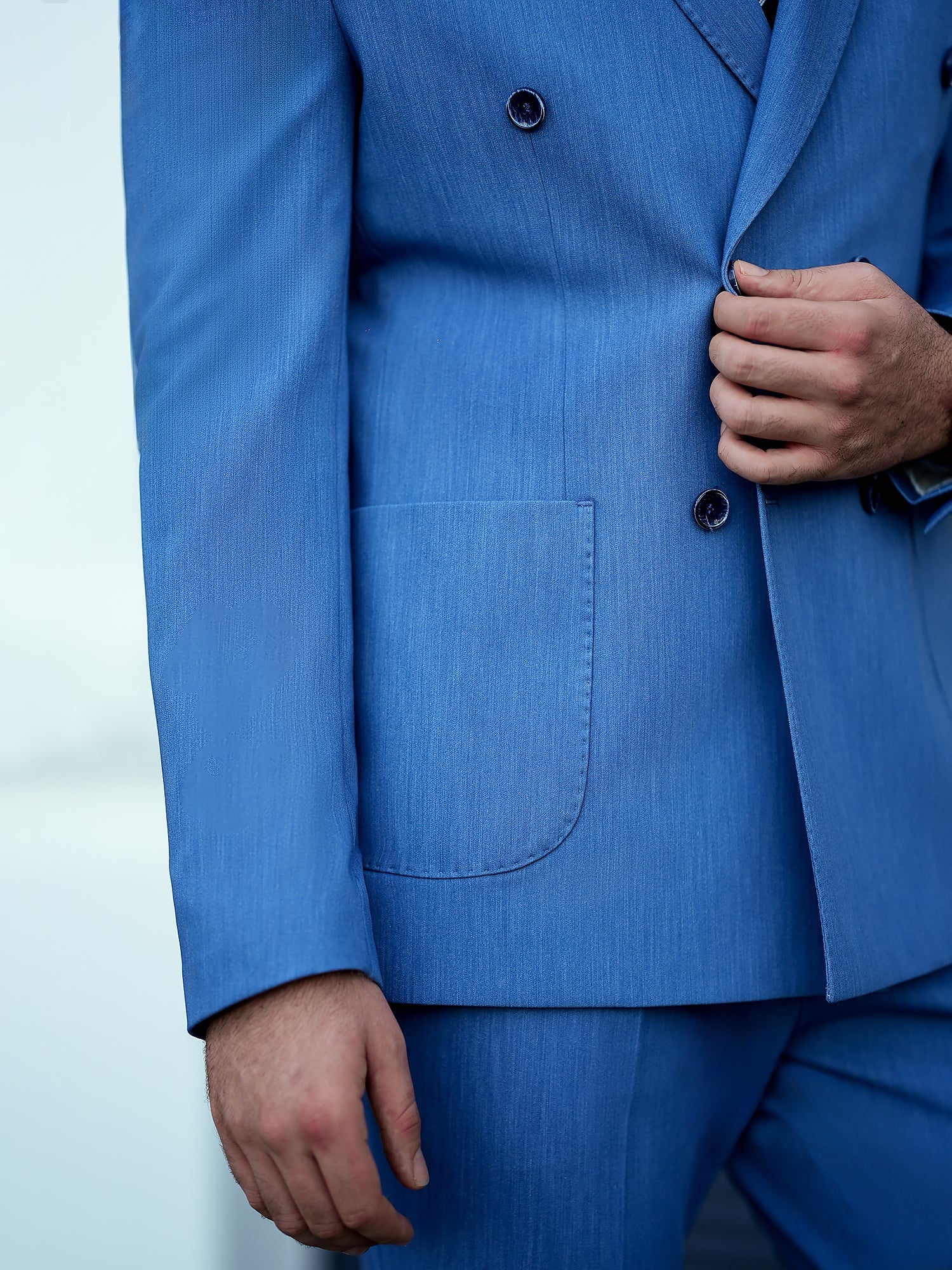 Blue Double Breasted Suit 2-Piece