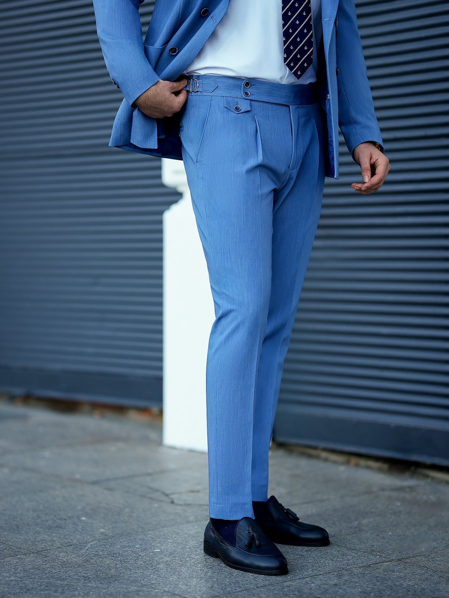 Blue Double Breasted Suit 2-Piece