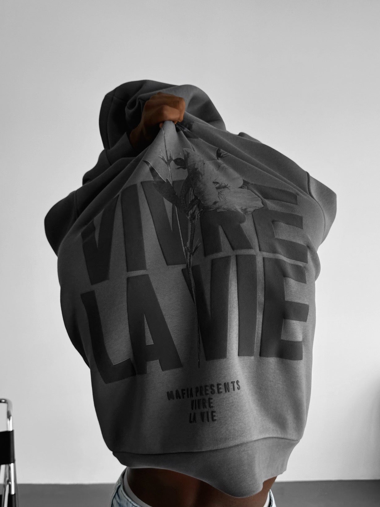 Vivre La Vie Oversized Hooded Sweatshirt
