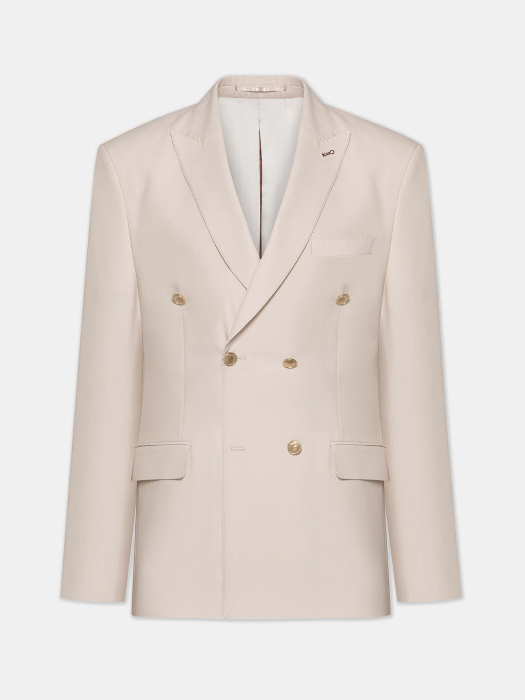 Beige Double Breasted Suit 2-Piece