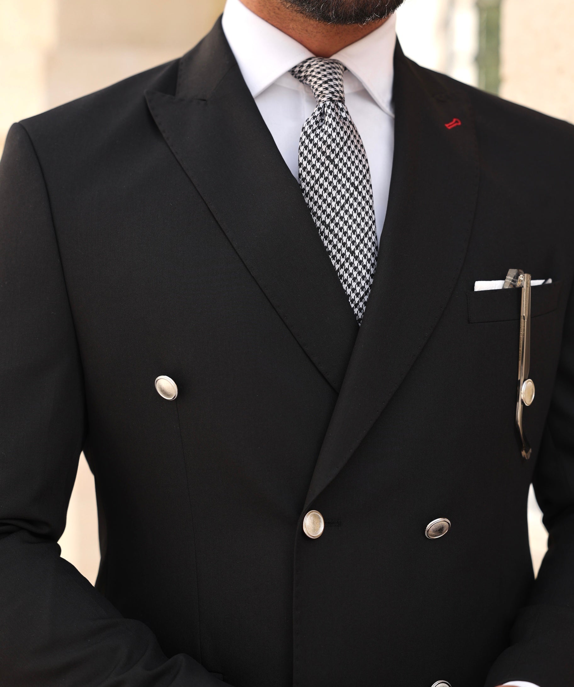 Black Double Breasted Suit 2-Piece