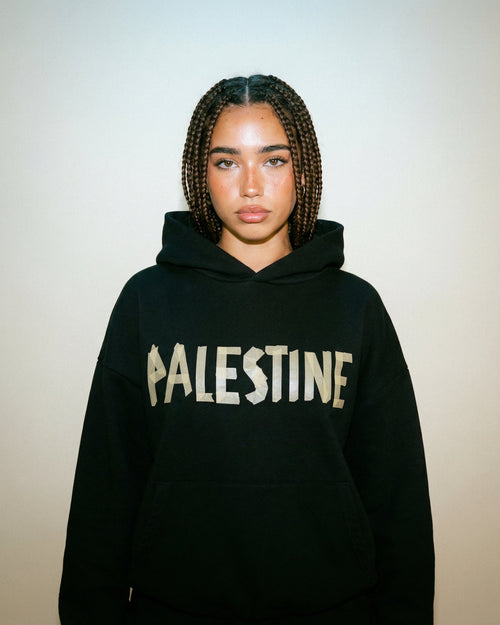 Black Resistance Oversized Hooded Sweatshirt