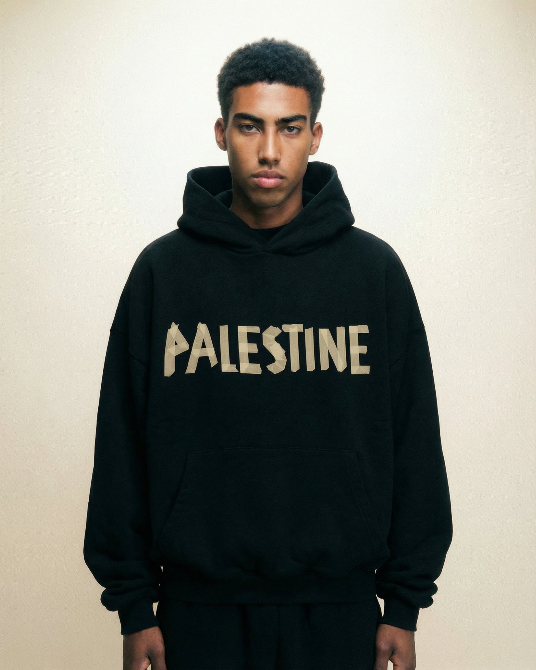 Black Resistance Oversized Hooded Sweatshirt