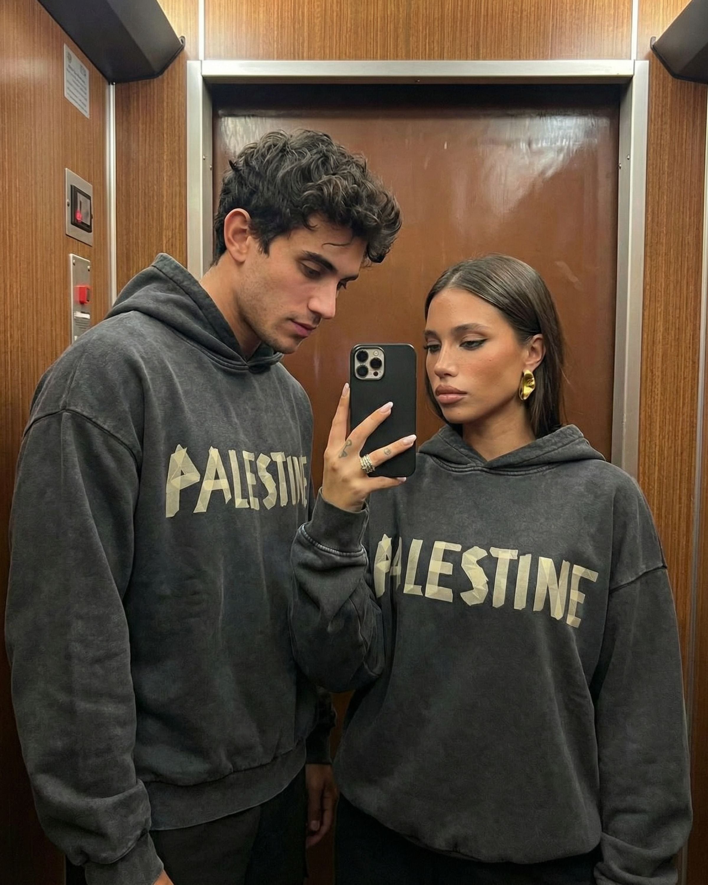 Stonewashed Resistance Oversized Hooded Sweatshirt