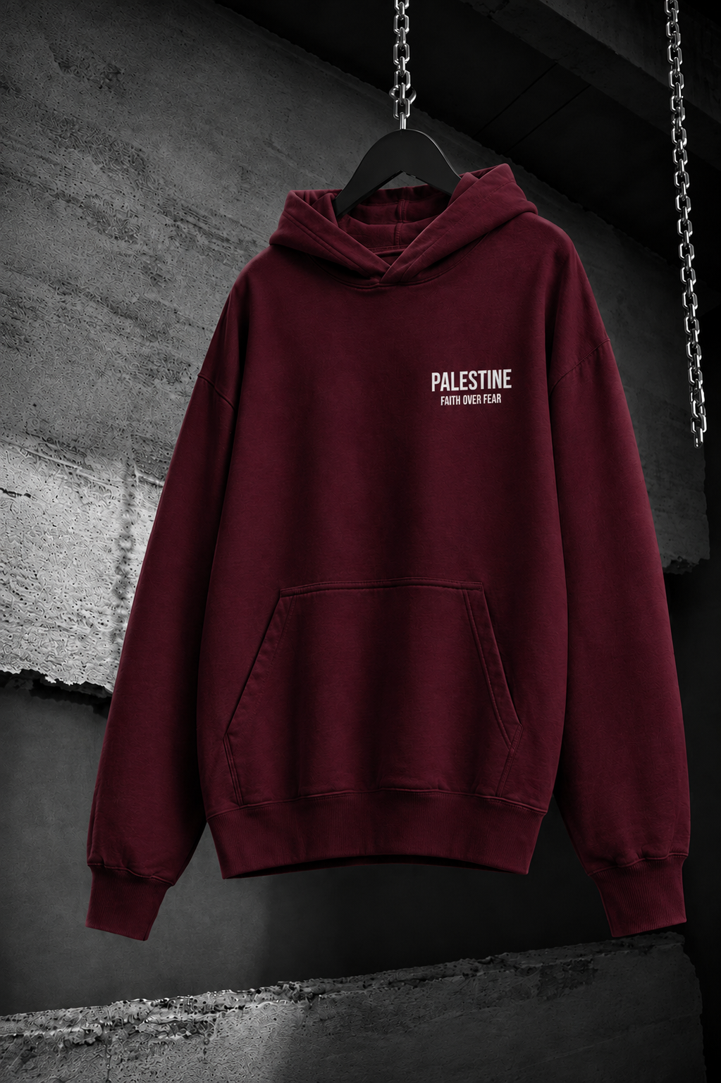 Faith Over Fear Oversized Hooded Sweatshirt