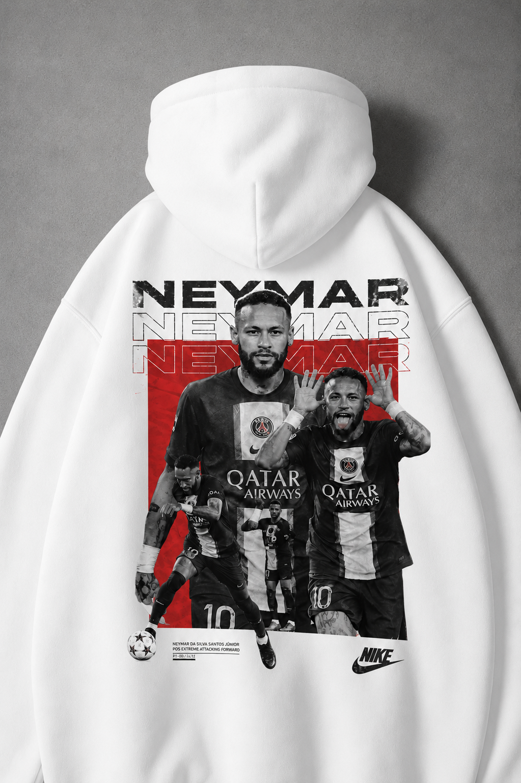 Neymar Oversized Hooded Sweatshirt