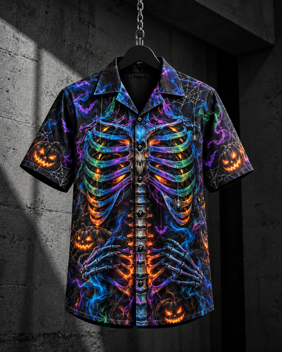 Neon Reaper – Halloween Button-Up Shirt