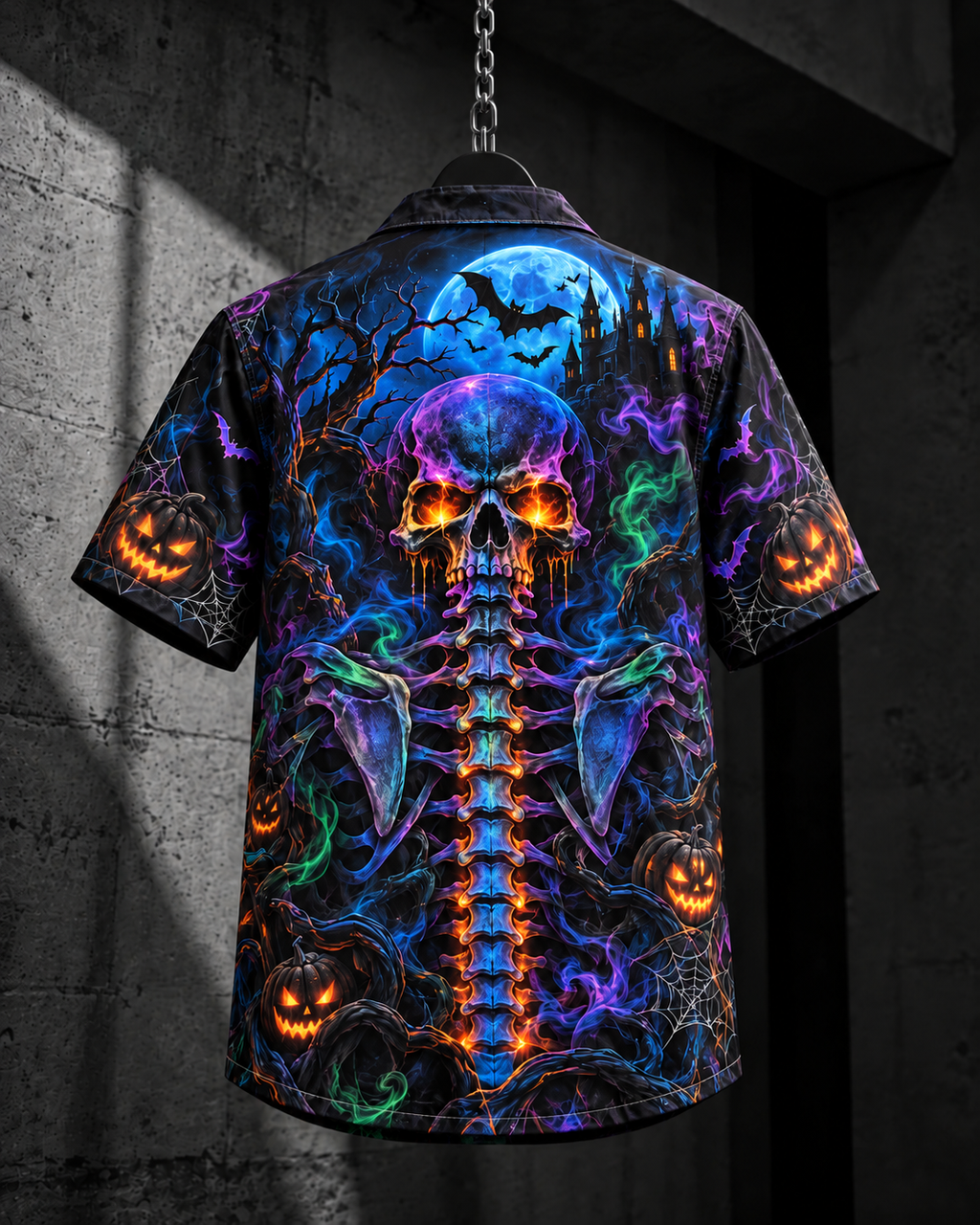 Neon Reaper – Halloween Button-Up Shirt