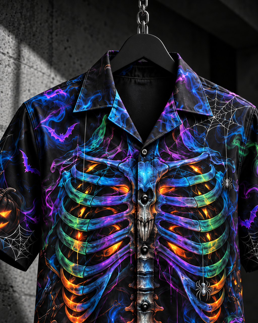 Neon Reaper – Halloween Button-Up Shirt