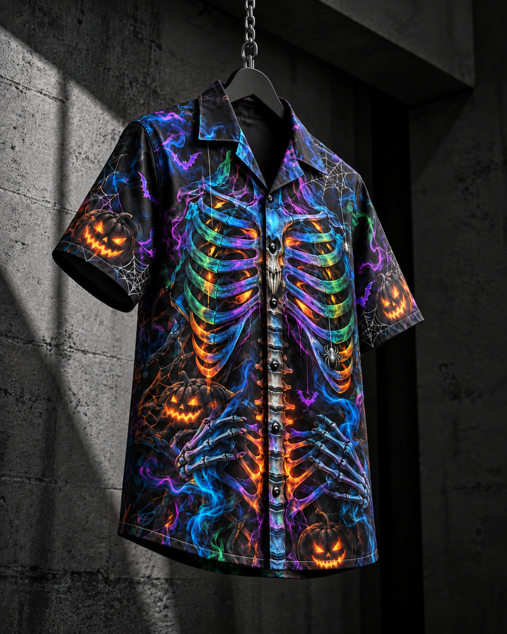 Neon Reaper – Halloween Button-Up Shirt