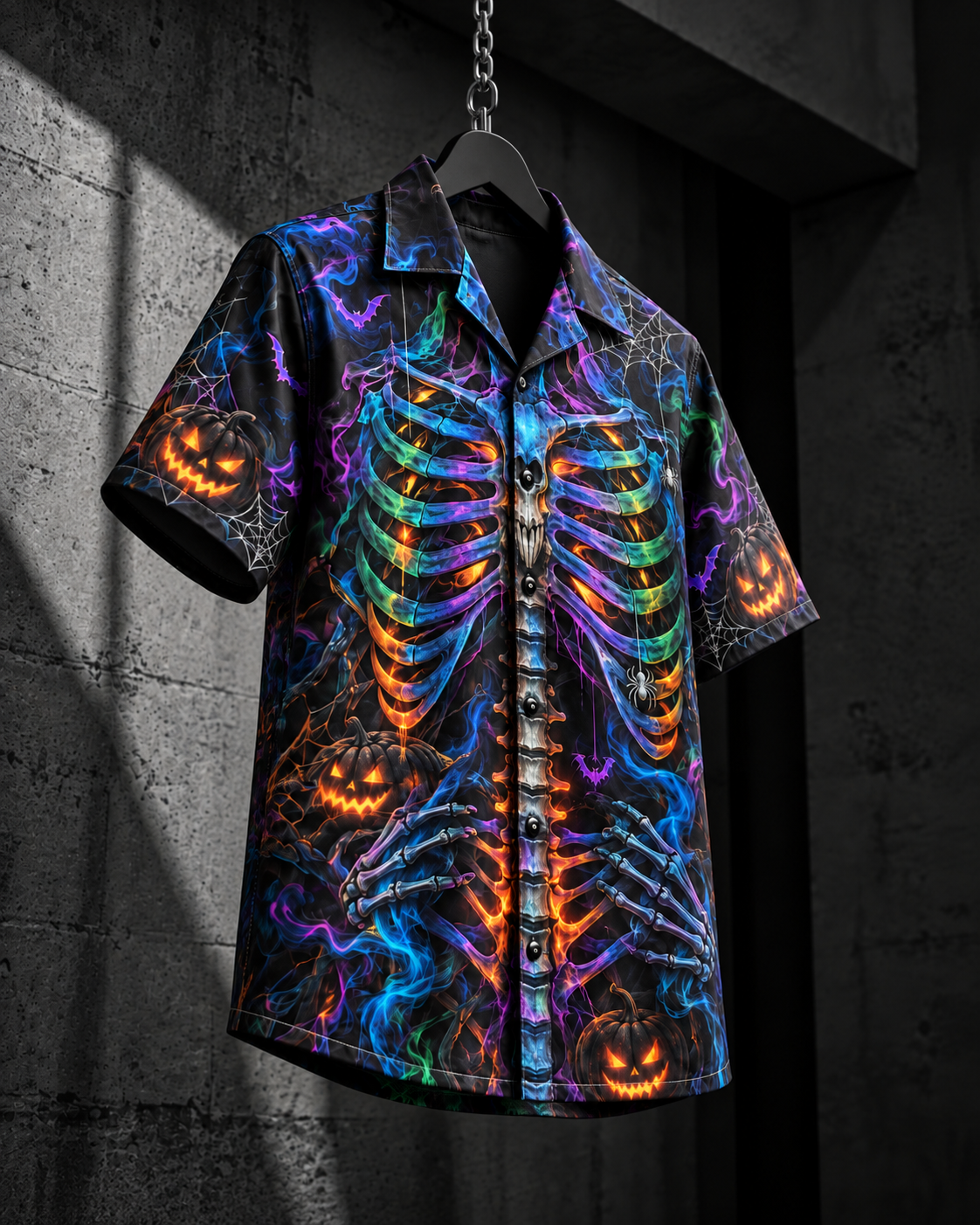 Neon Reaper – Halloween Button-Up Shirt