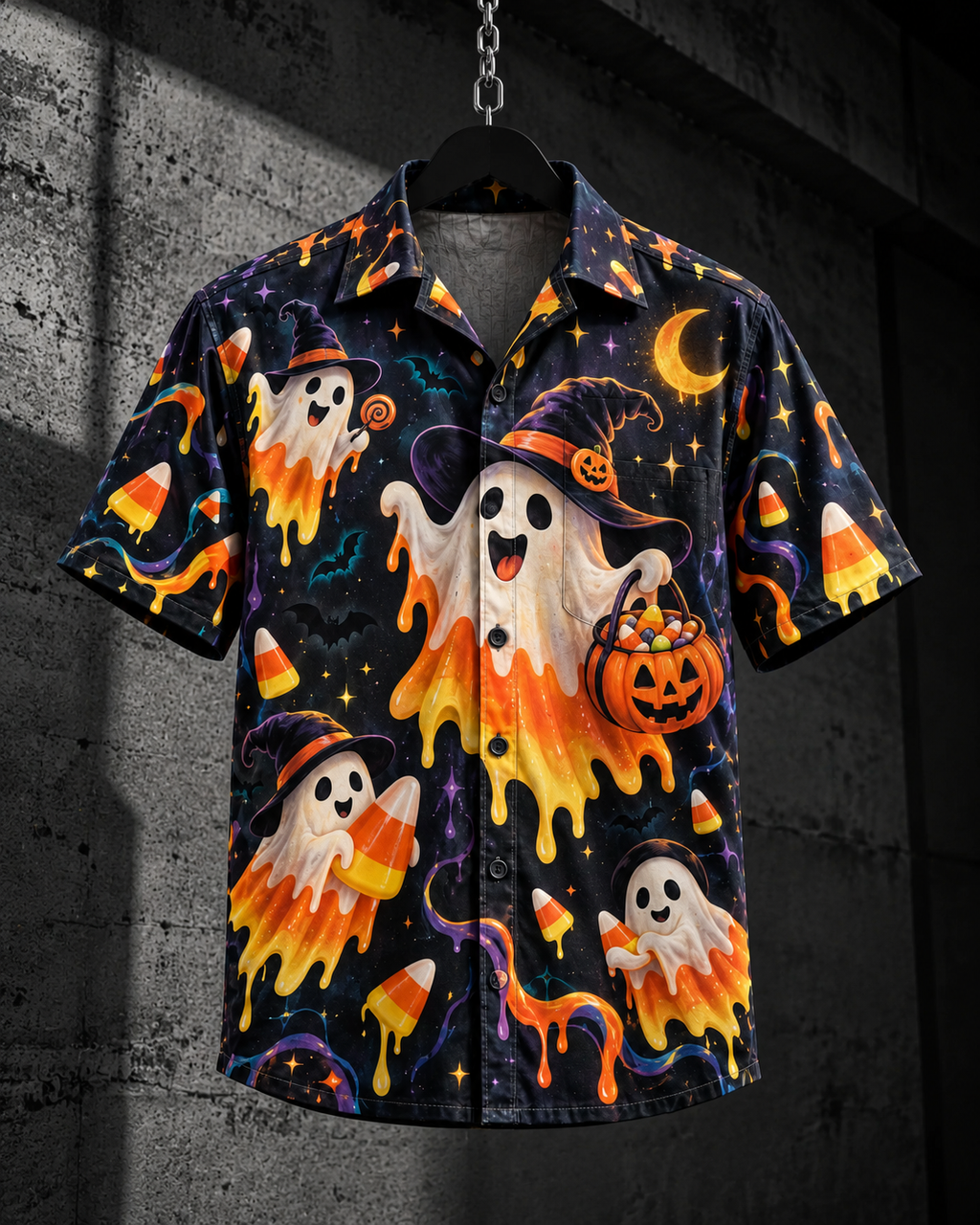 Candy Ghost – Halloween Button-Up Shirt