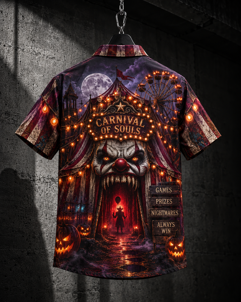 Cursed Clown – Halloween Button-Up Shirt