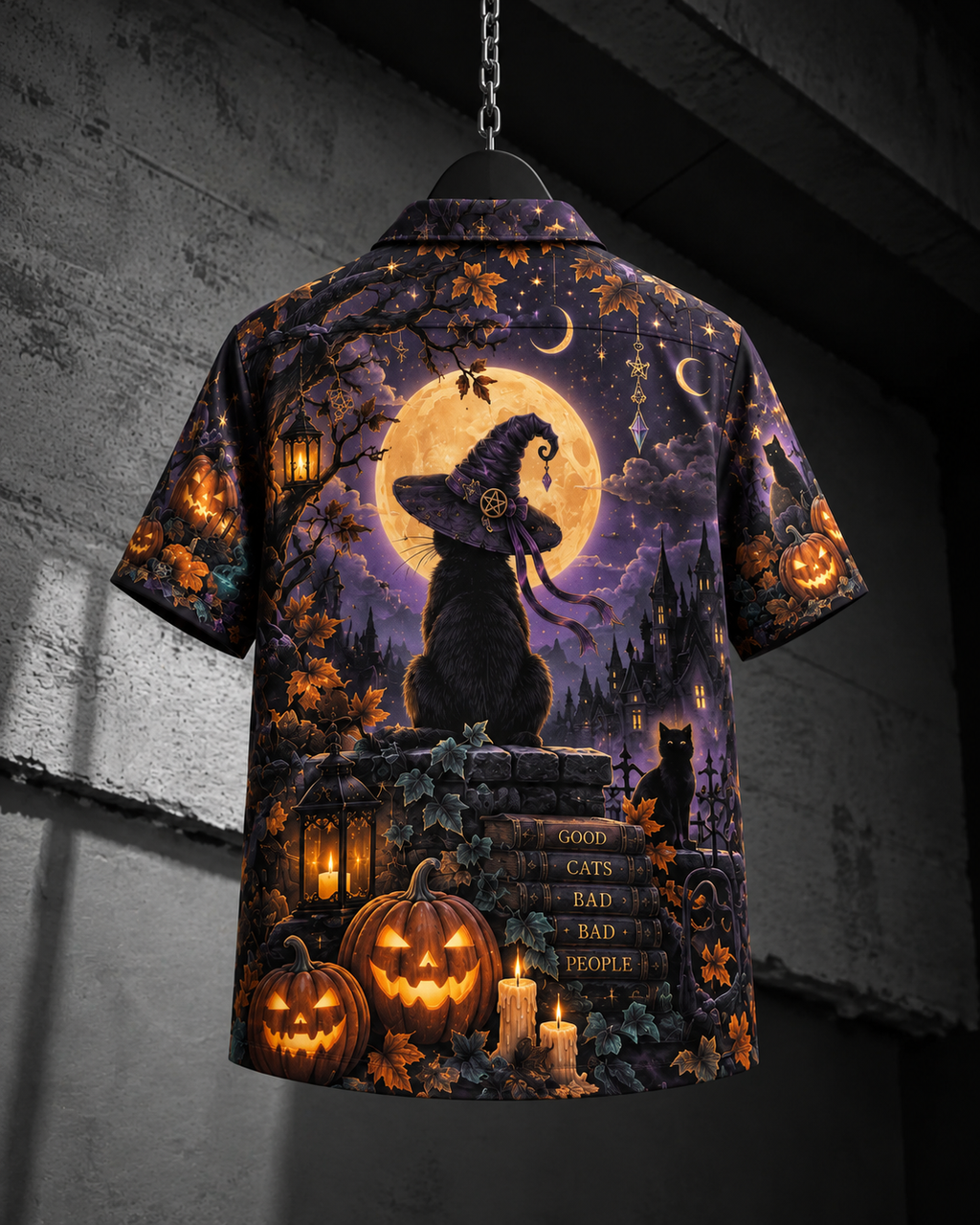 Witching Cat – Halloween Button-Up Shirt