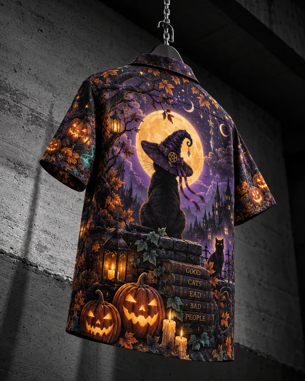 Witching Cat – Halloween Button-Up Shirt