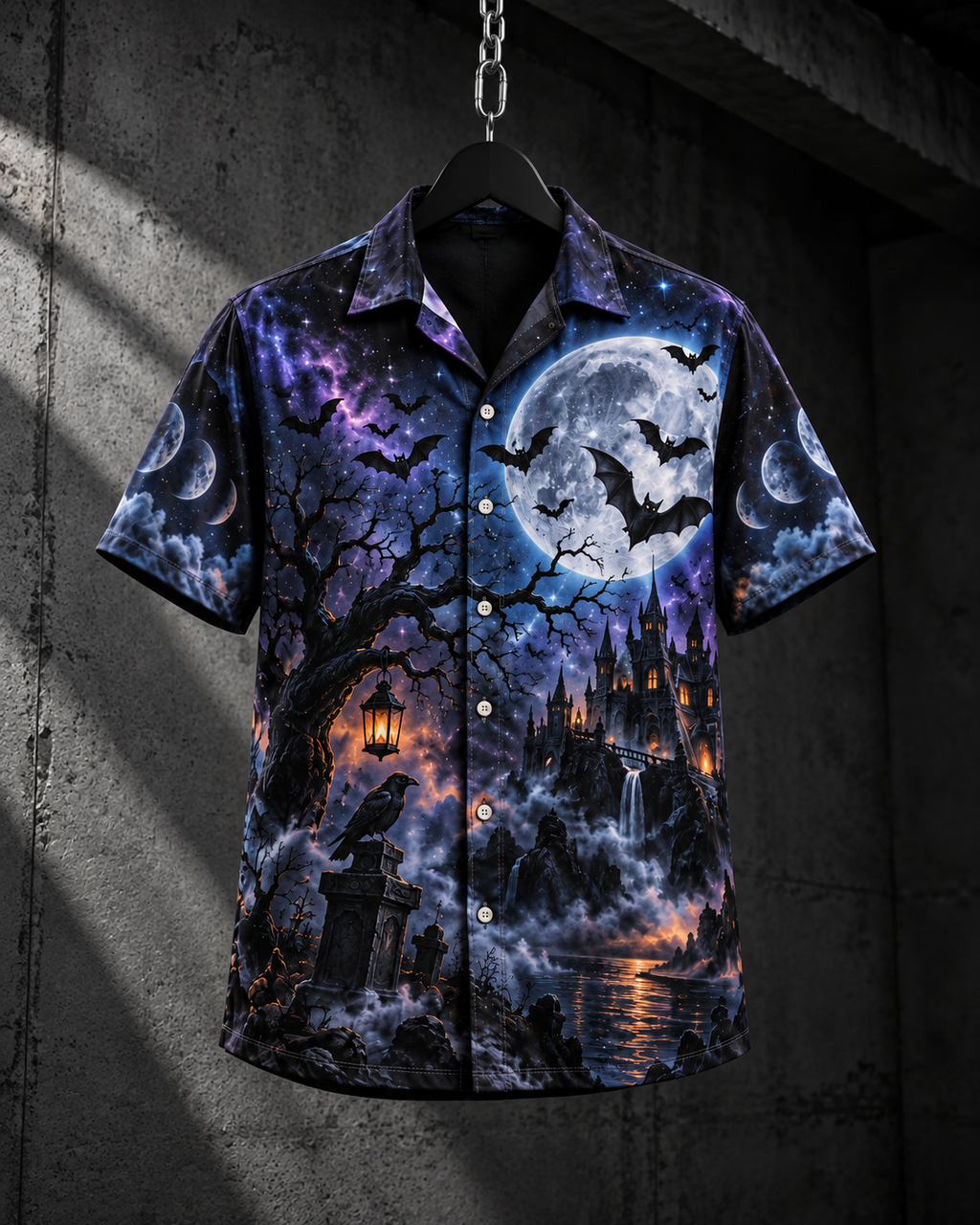 Haunted Moon – Halloween Button-Up Shirt
