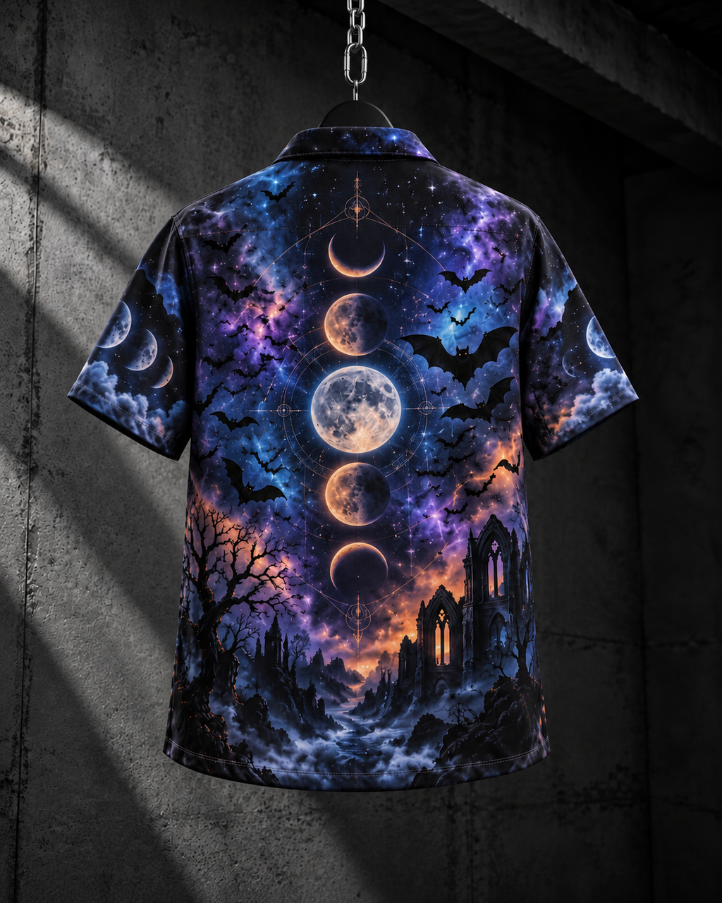 Haunted Moon – Halloween Button-Up Shirt