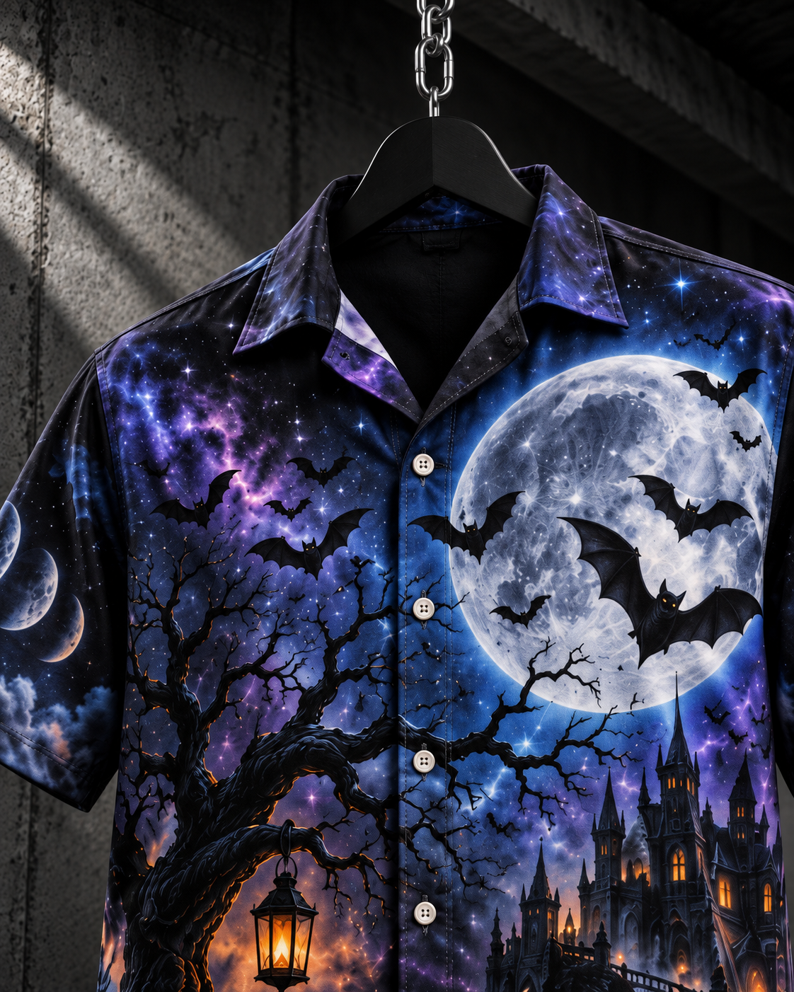 Haunted Moon – Halloween Button-Up Shirt