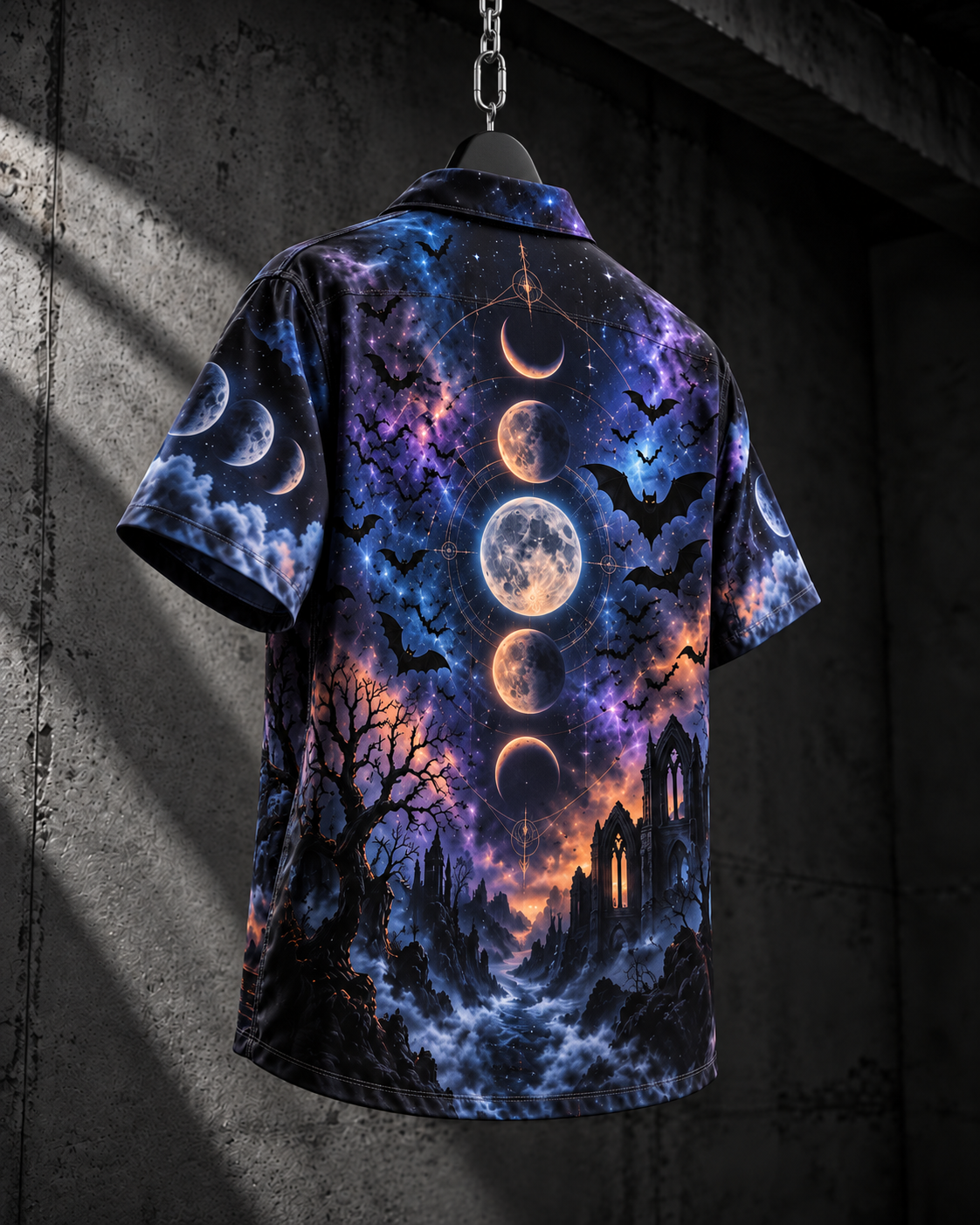 Haunted Moon – Halloween Button-Up Shirt