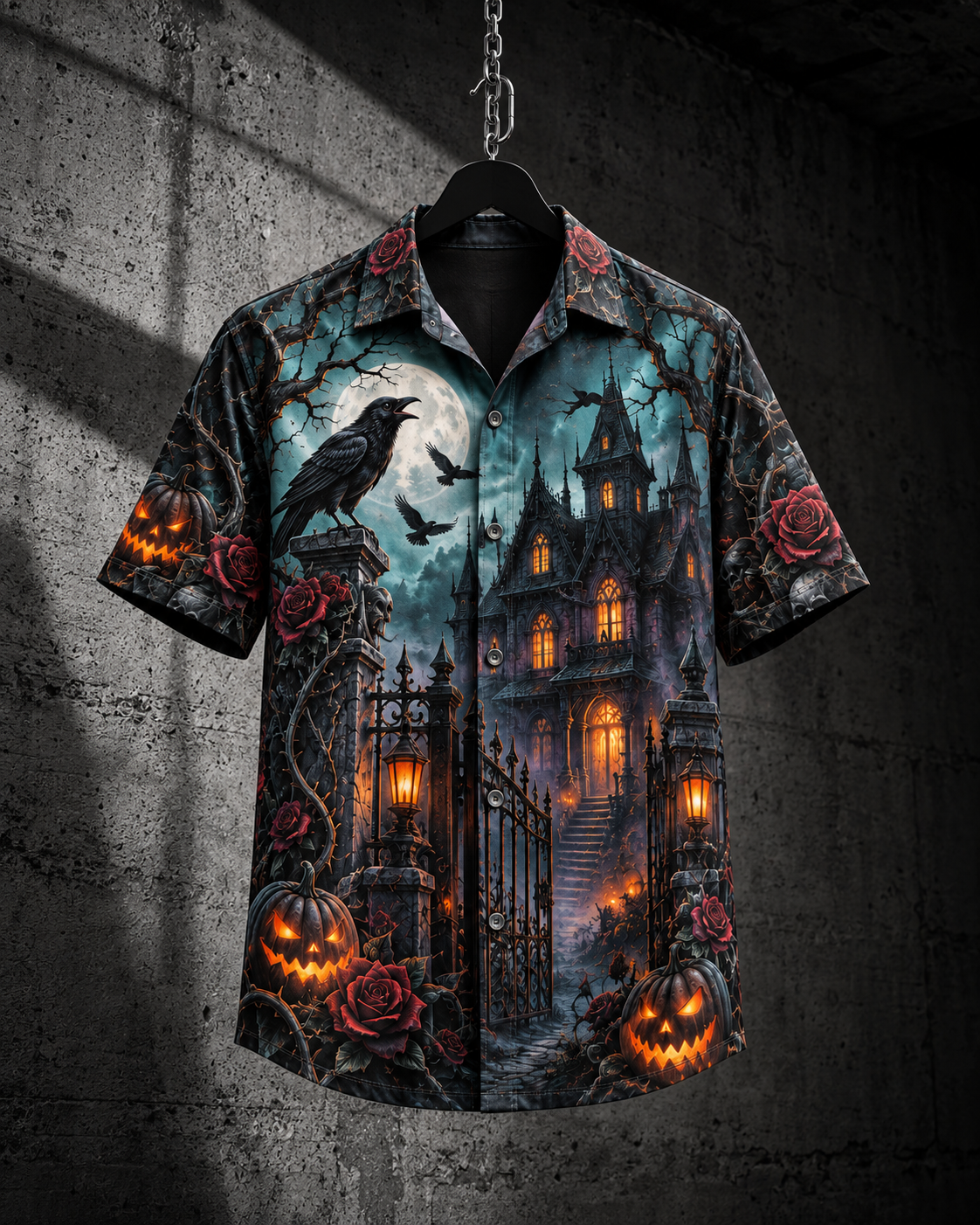 Crimson Manor – Halloween Button-Up Shirt