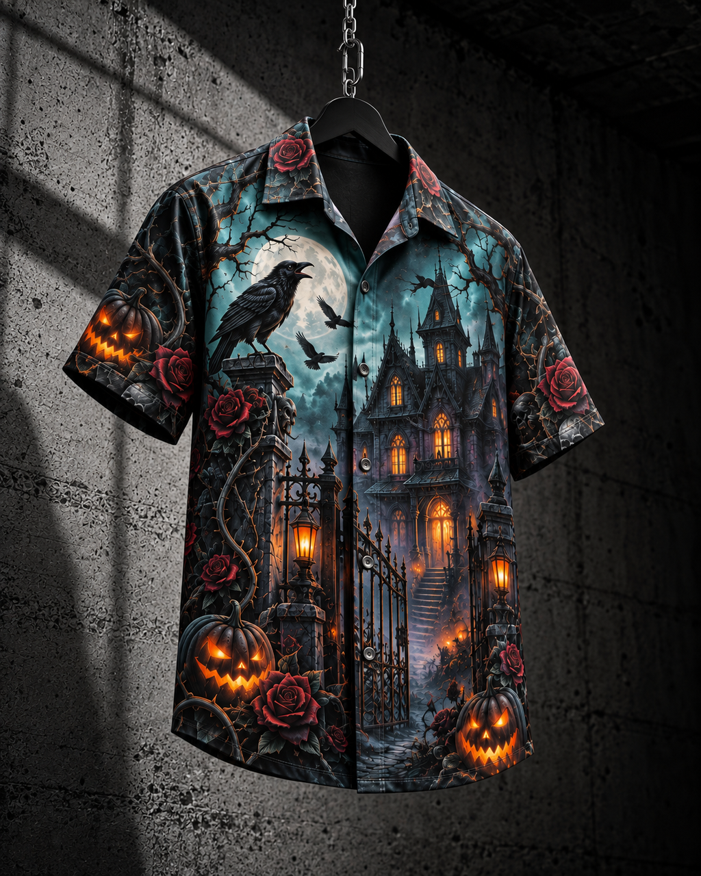 Crimson Manor – Halloween Button-Up Shirt