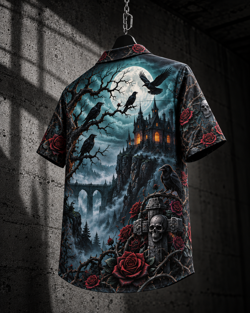 Crimson Manor – Halloween Button-Up Shirt