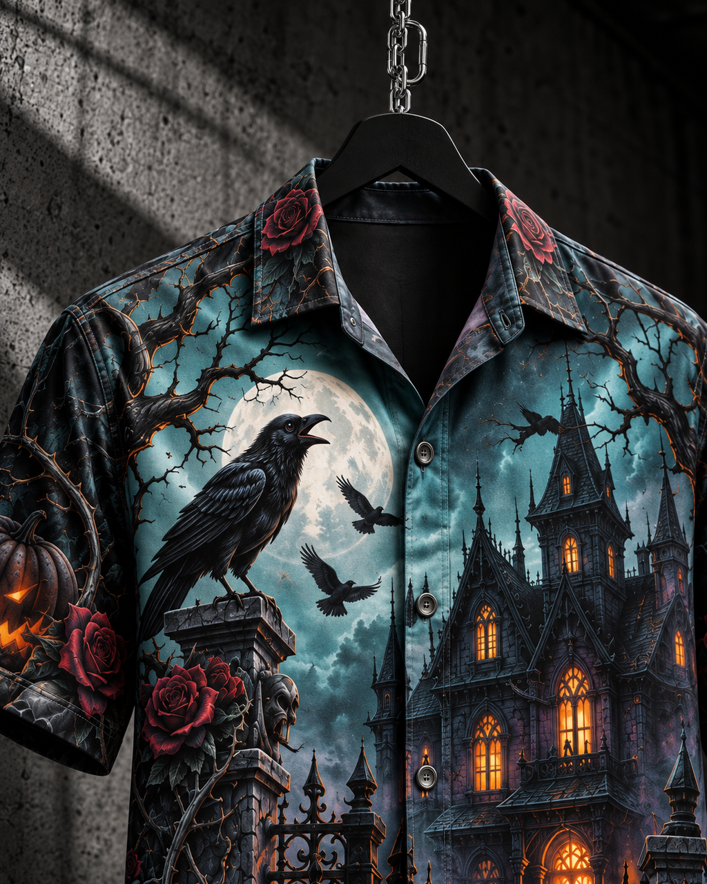 Crimson Manor – Halloween Button-Up Shirt