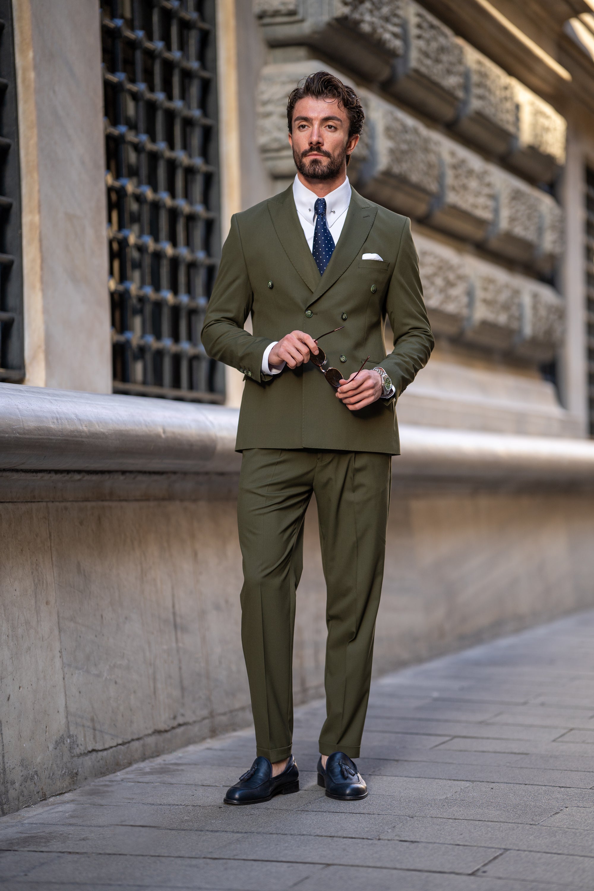 Khaki Double Breasted Suit 2-Piece
