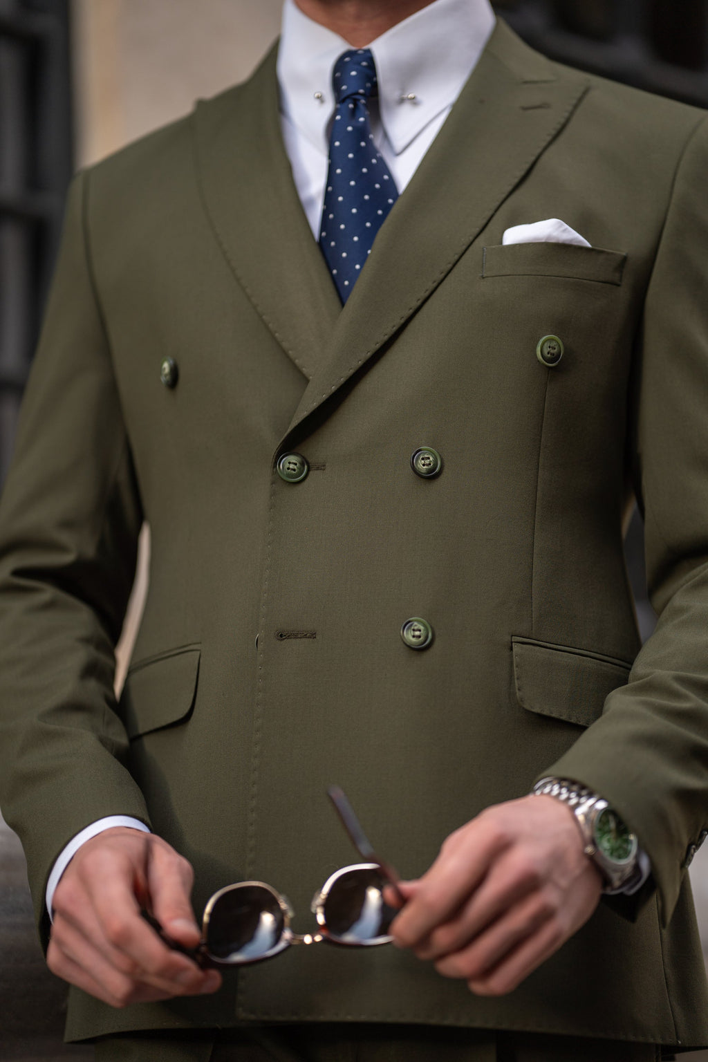 Khaki Double Breasted Suit 2-Piece