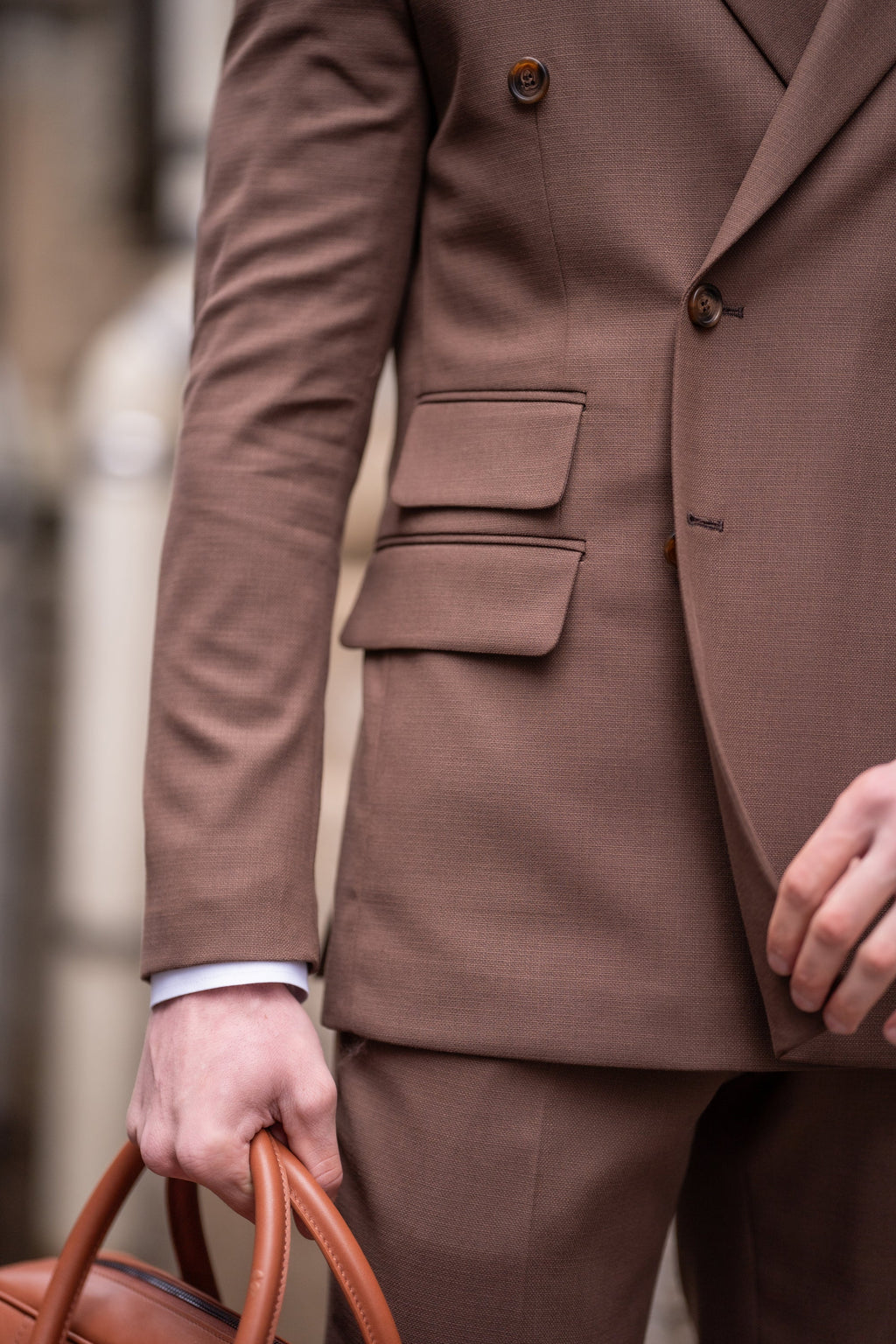 Brown Double Breasted Suit 2-Piece