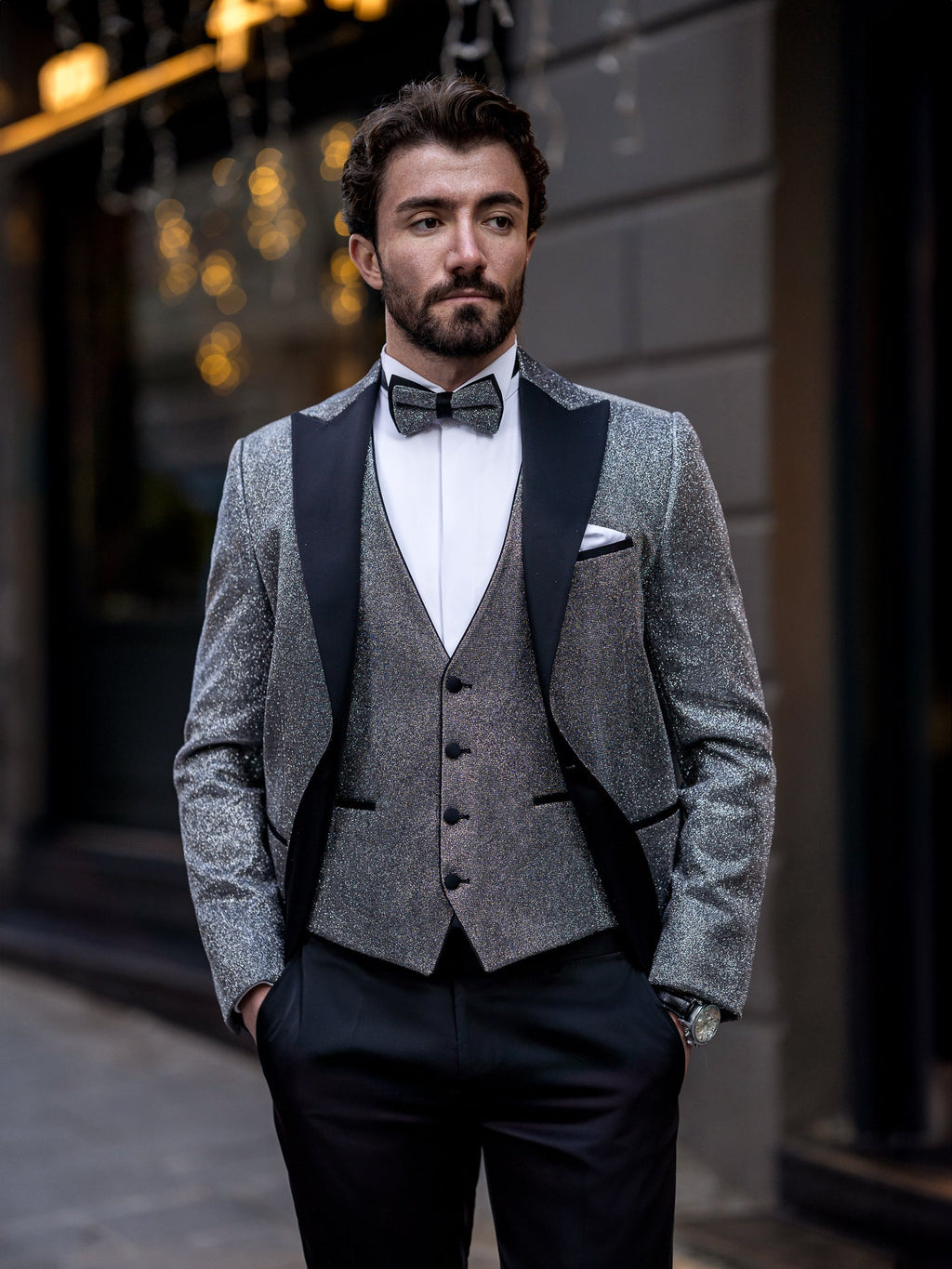 Grey Slim-Fit Tuxedo 3-Piece