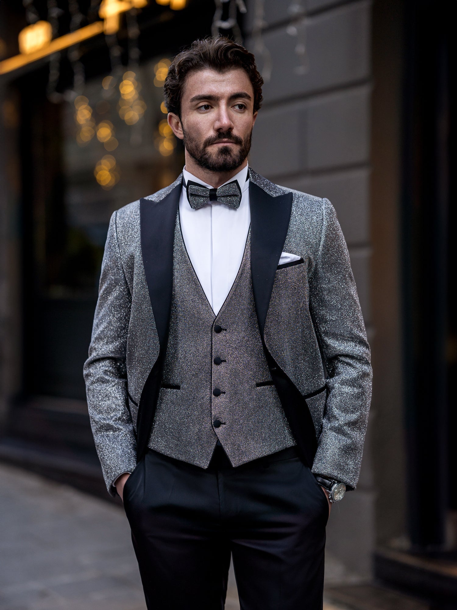 Grey Slim-Fit Tuxedo 3-Piece