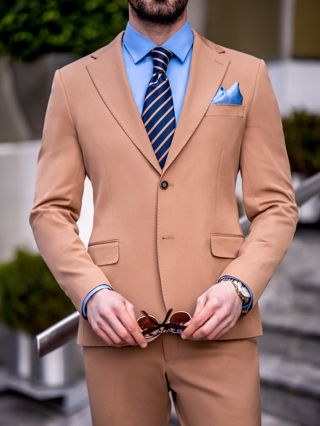 Camel Slim-Fit Suit 3-Piece