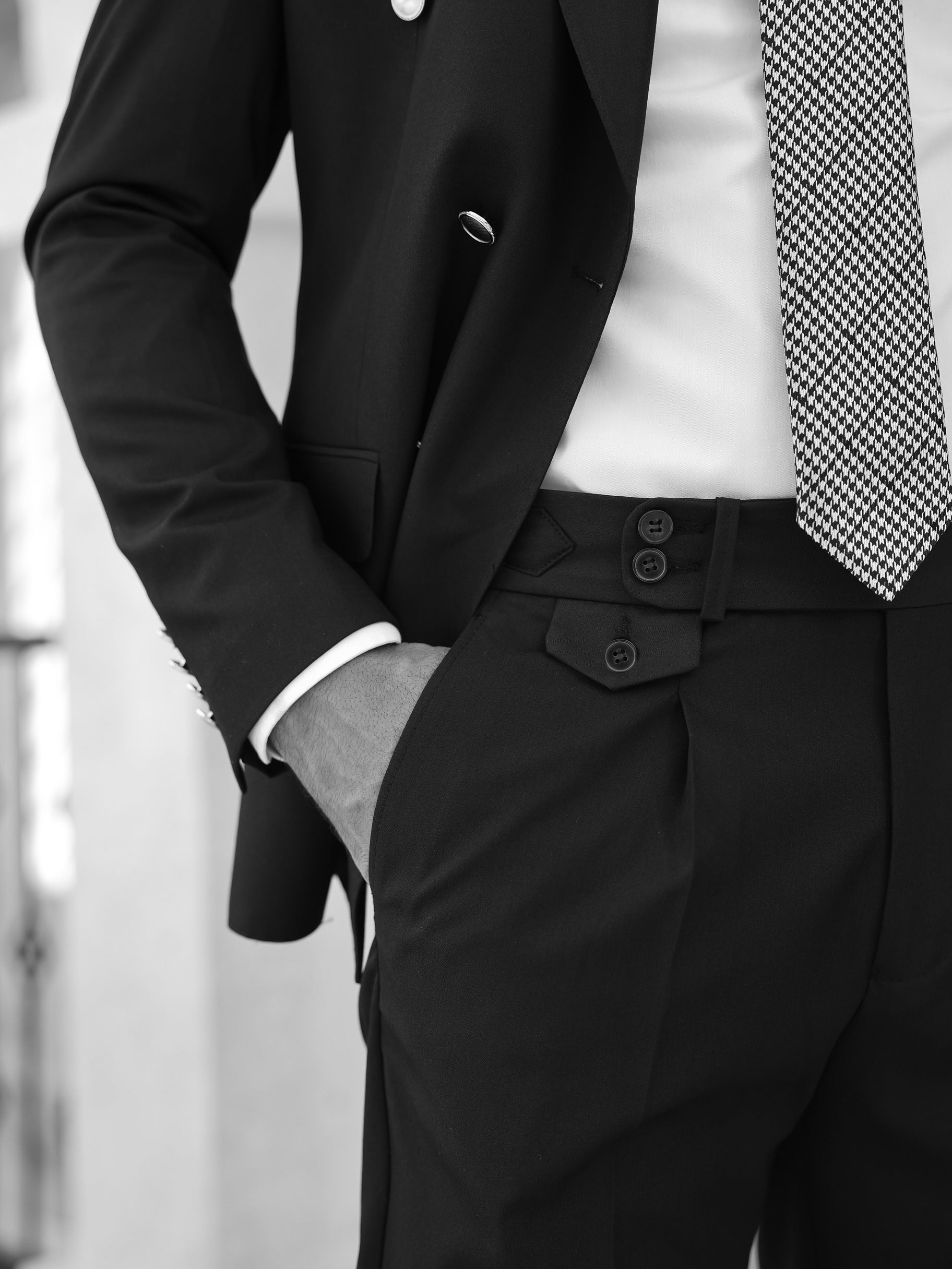 Black Double Breasted Suit 2-Piece