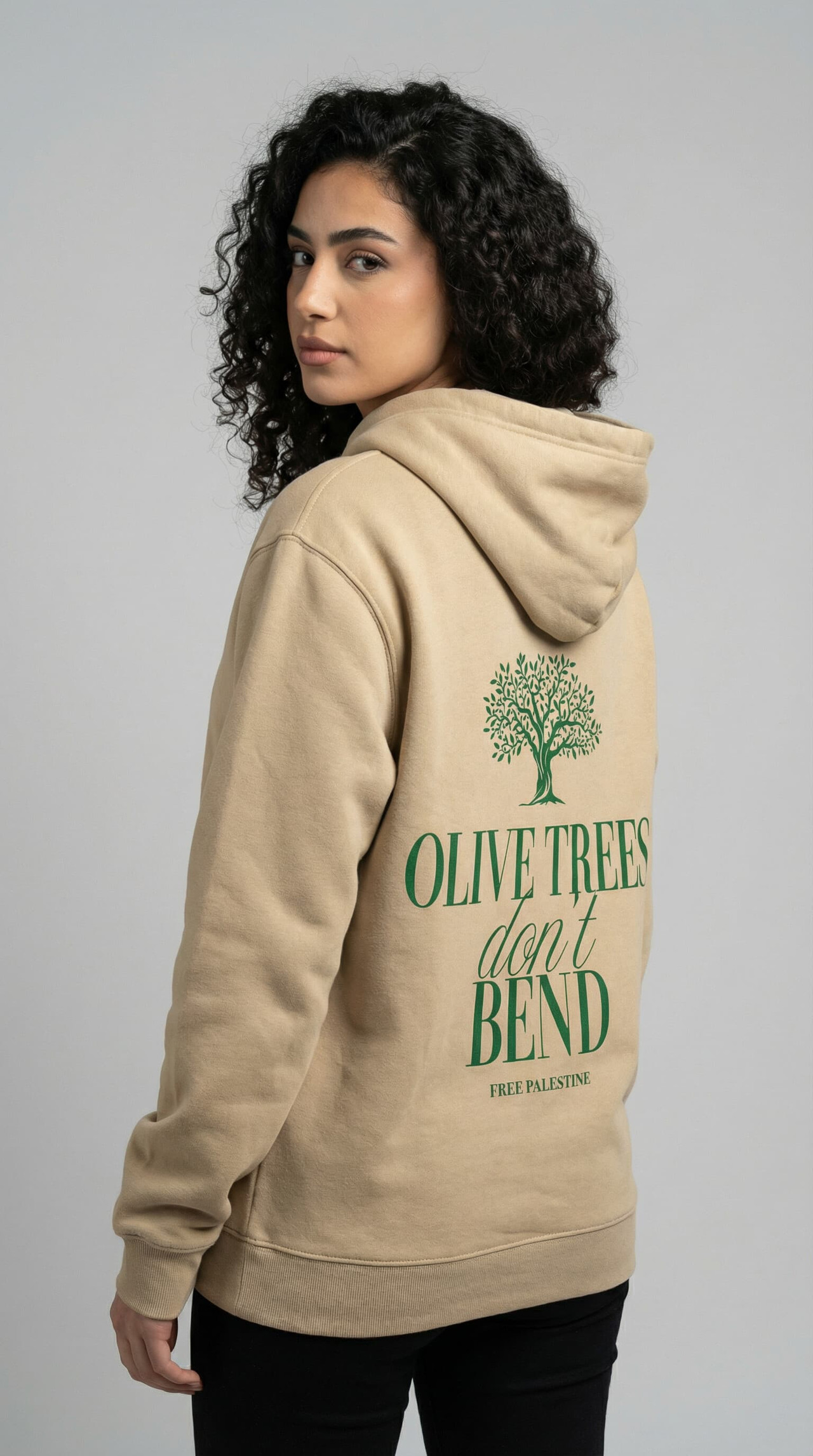 Olive Tree Don't Bend Oversized Hooded Sweatshirt