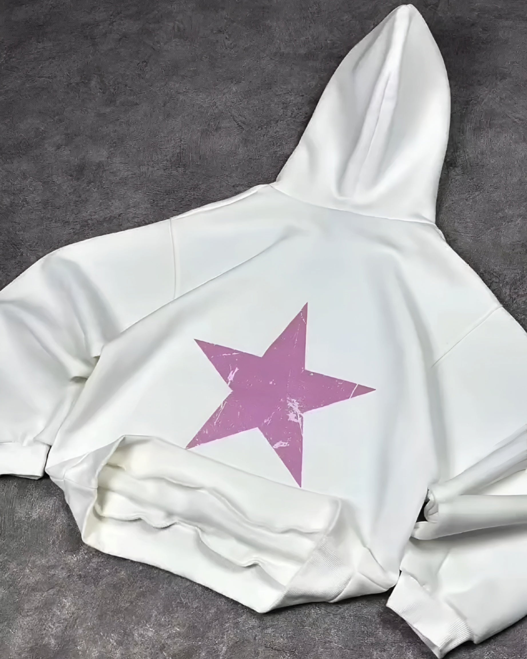 Crimson Star Oversized Hooded Sweatshirt