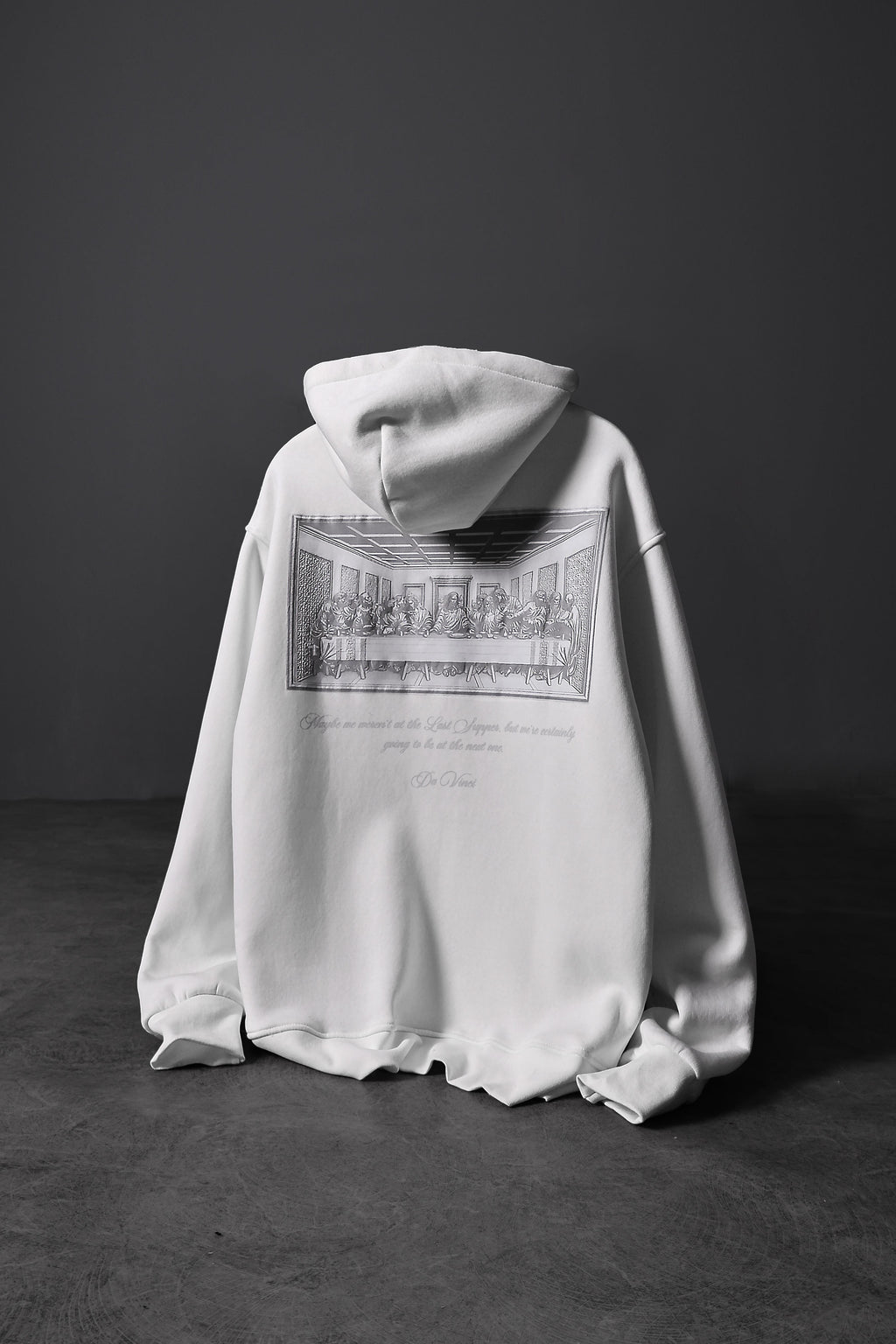 Printed Da Vinci Oversized Hooded Sweatshirt