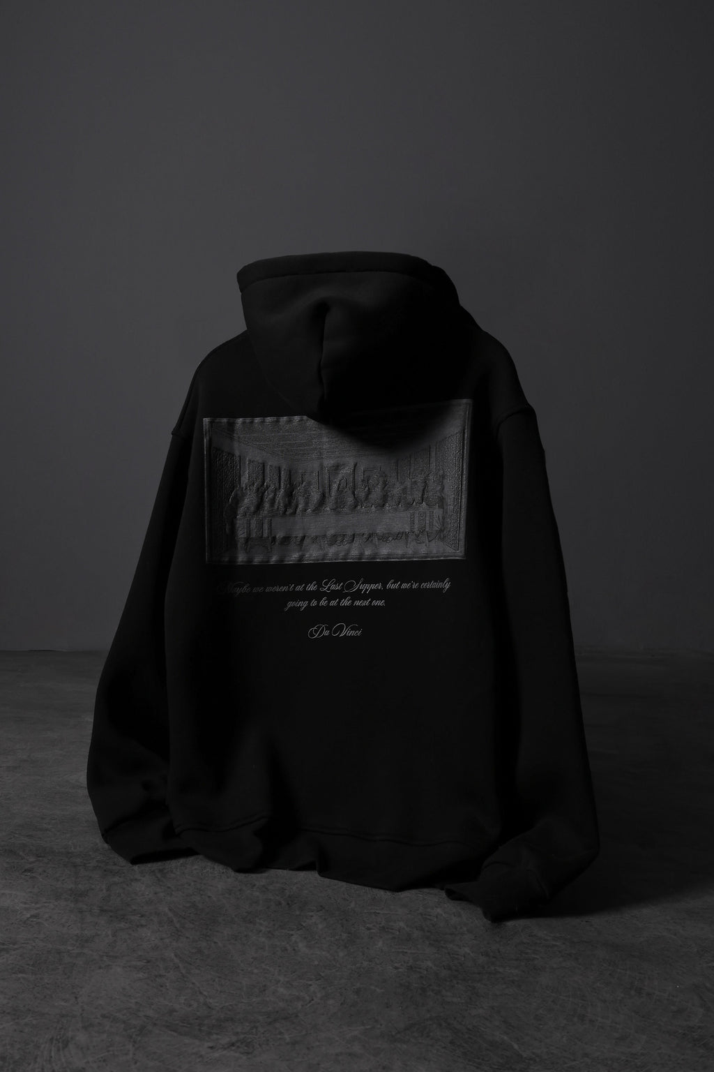Printed Da Vinci Oversized Hooded Sweatshirt