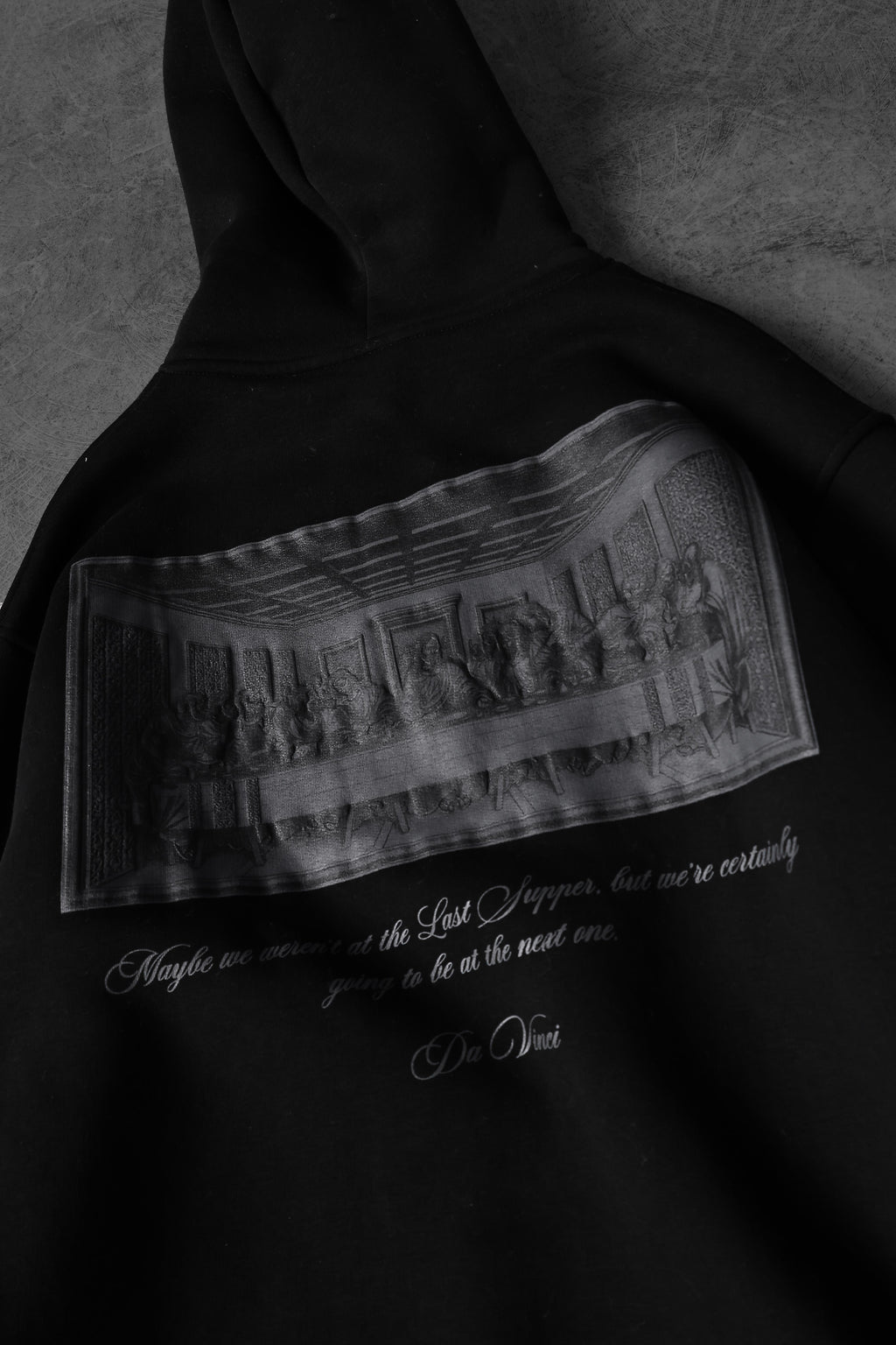 Printed Da Vinci Oversized Hooded Sweatshirt