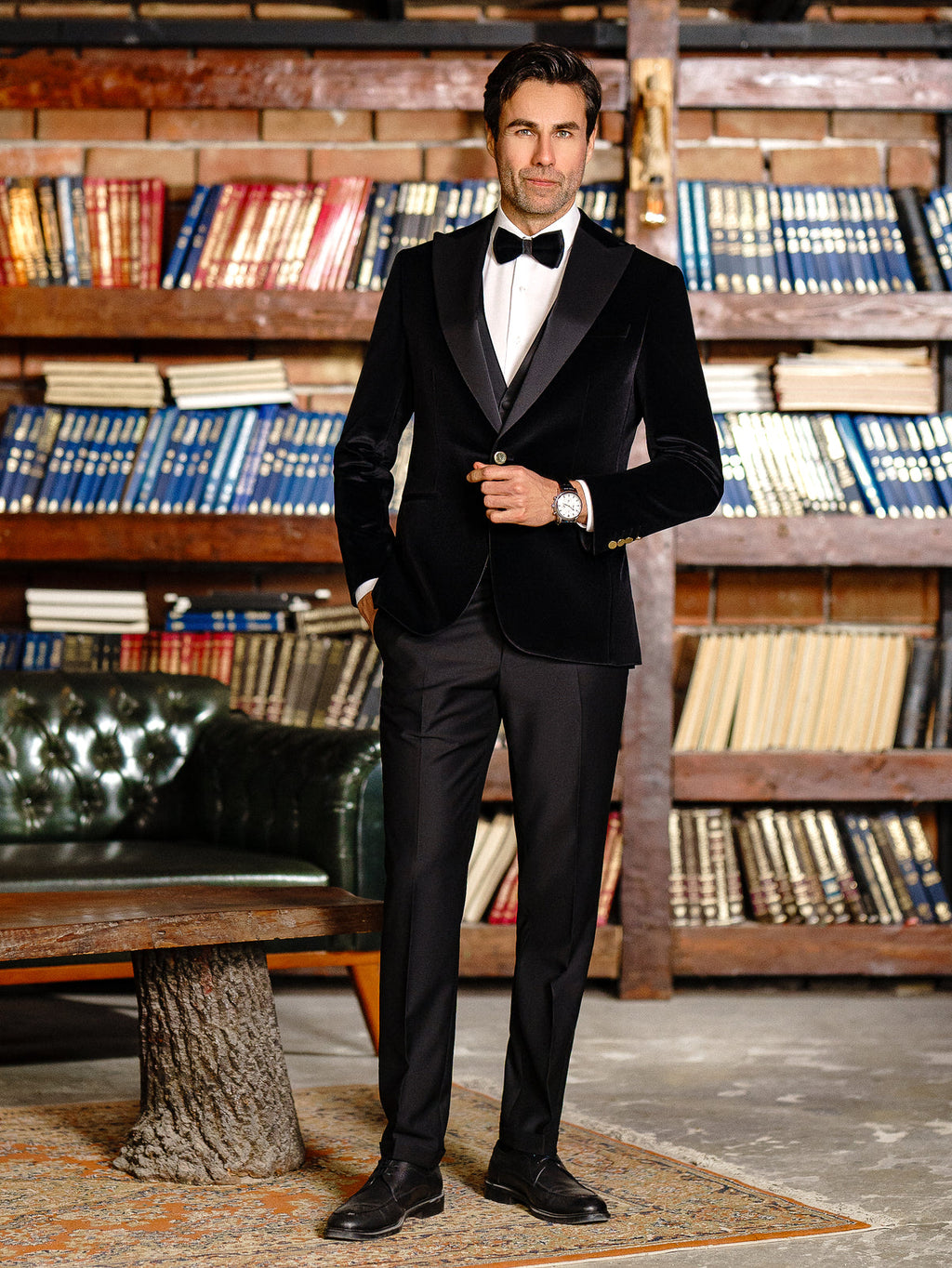 Black Velvet Slim-Fit Tuxedo 3-Piece