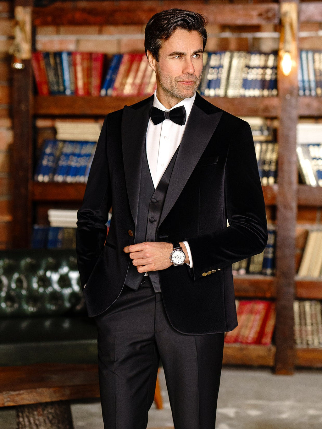 Black Velvet Slim-Fit Tuxedo 3-Piece