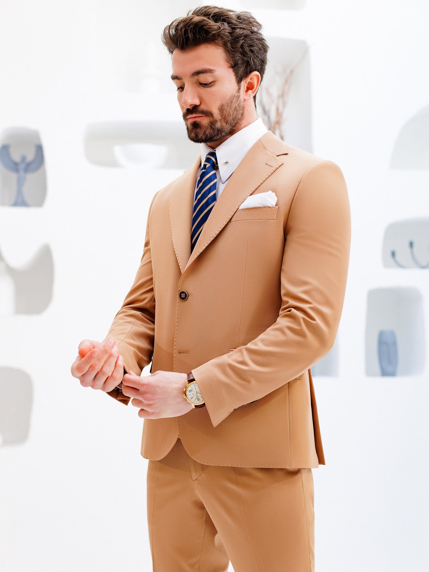 Camel Slim-Fit Suit 3-Piece