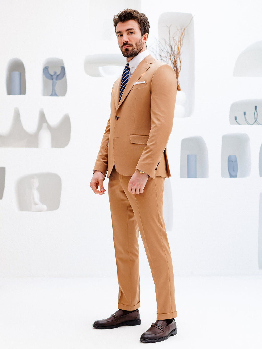 Camel Slim-Fit Suit 3-Piece