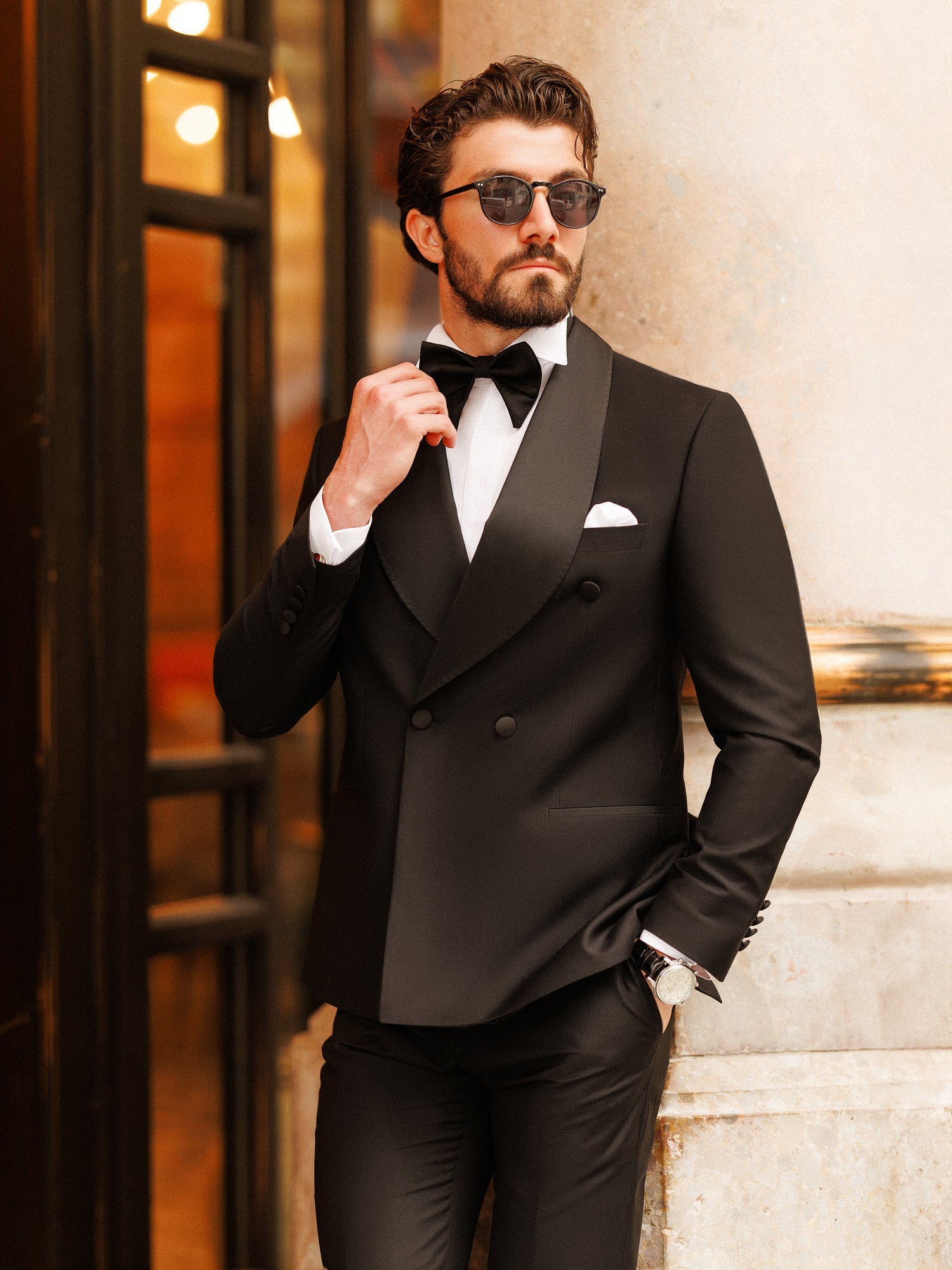 Black Double Breasted Tuxedo 2-Piece