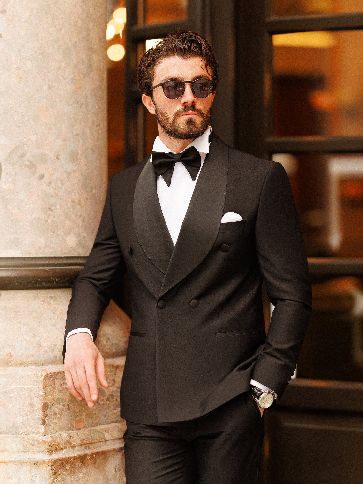 Black Double Breasted Tuxedo 2-Piece