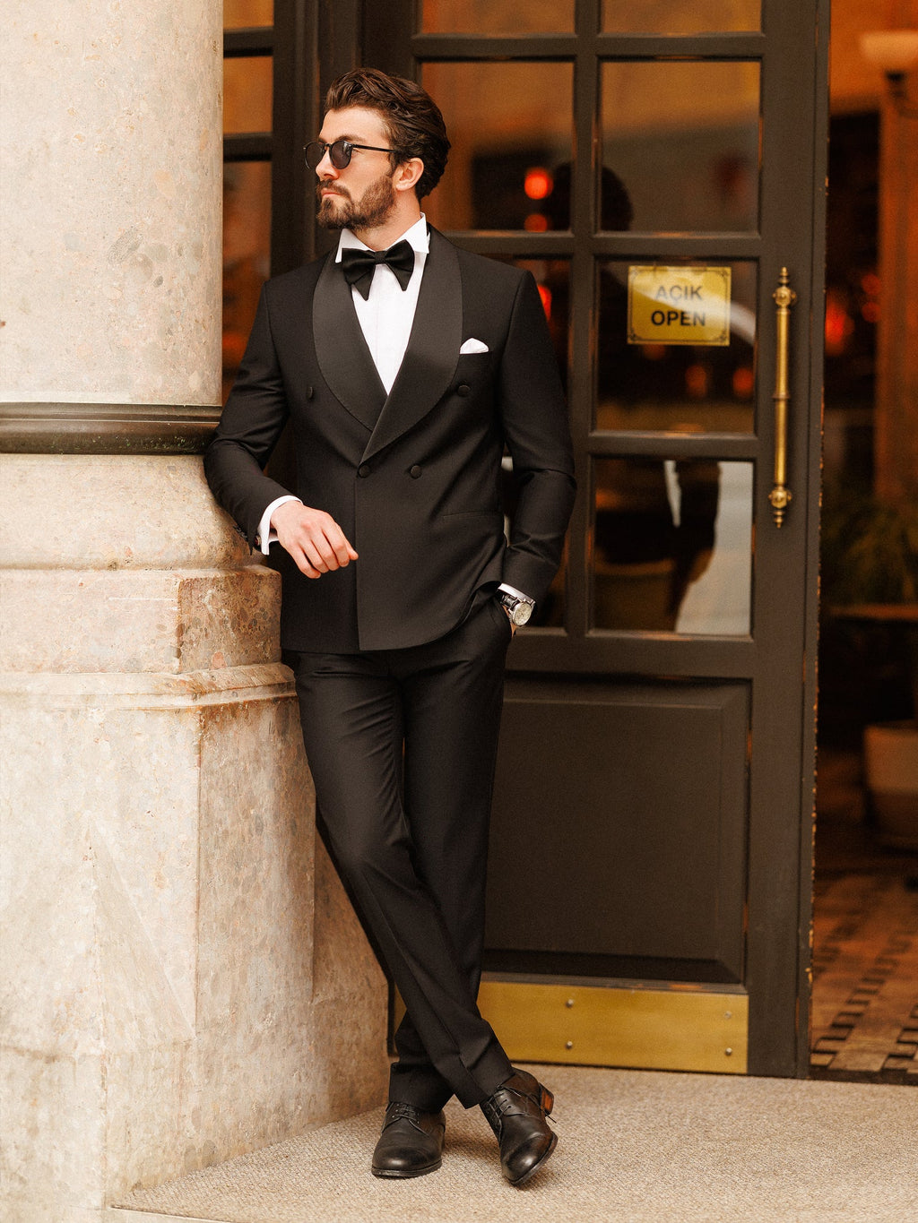 Black Double Breasted Tuxedo 2-Piece