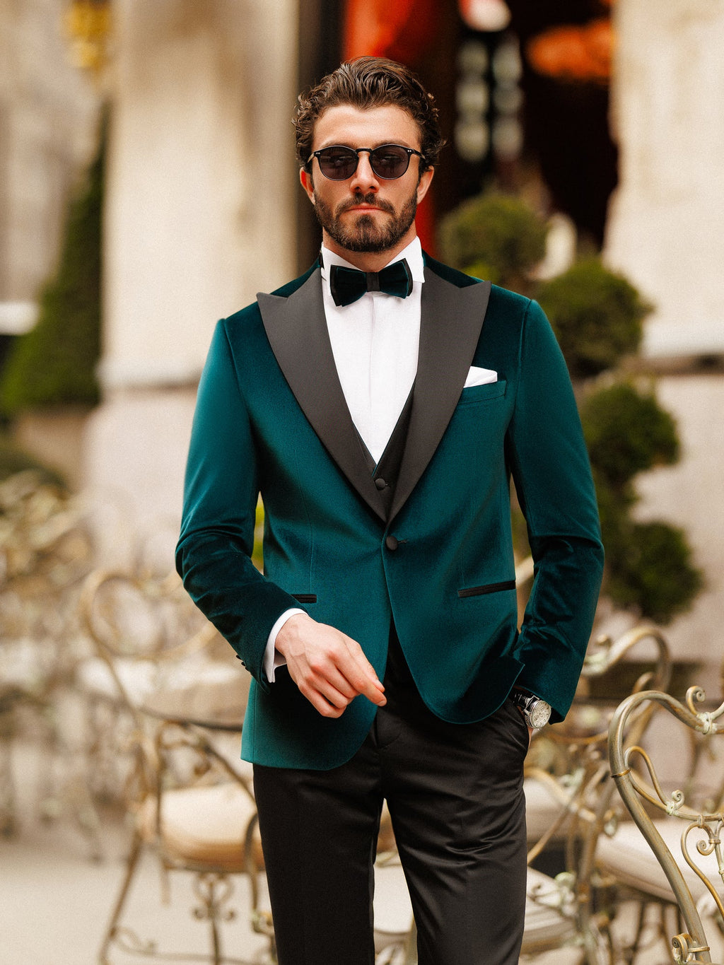Emerald Velvet Slim-Fit Tuxedo 3-Piece