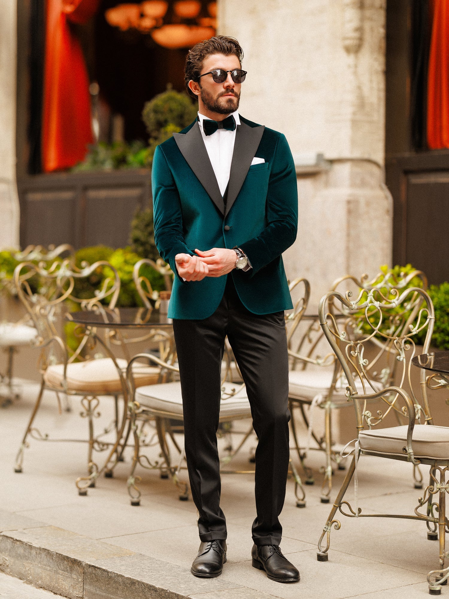 Emerald Velvet Slim-Fit Tuxedo 3-Piece