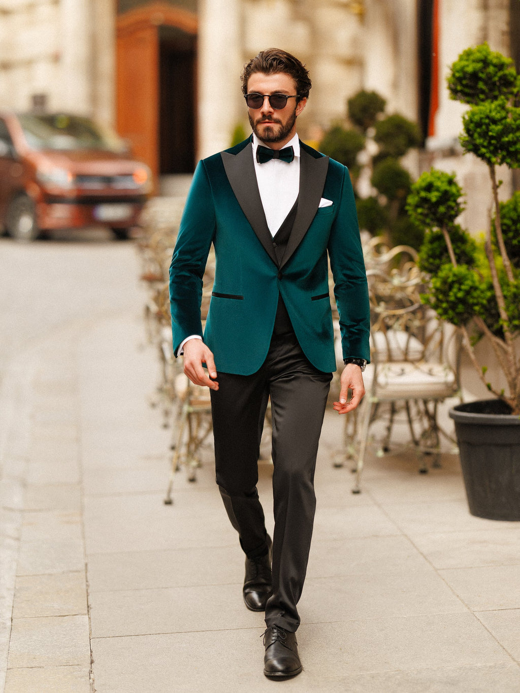 Emerald Velvet Slim-Fit Tuxedo 3-Piece